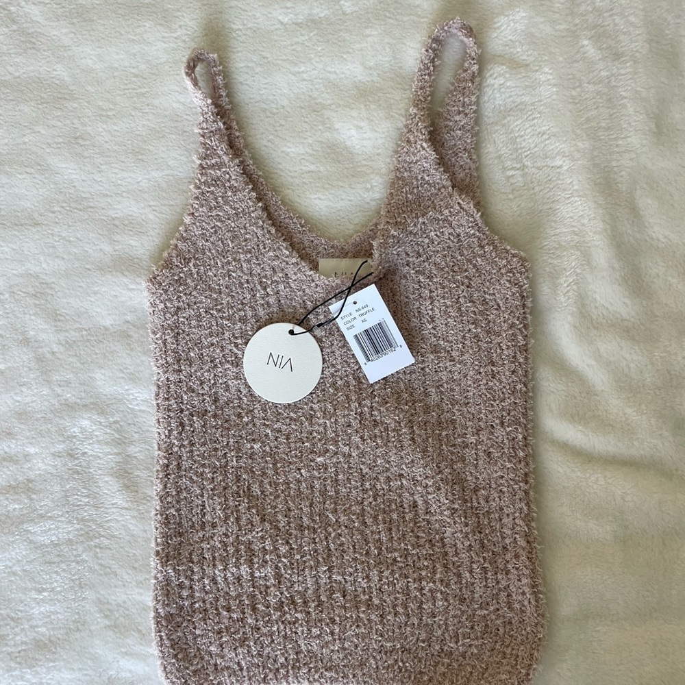 NIA Women's Fuzzy Tan Camisole